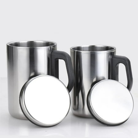 500ml Insulate Travel Mug Cocktail Tumbler Wine Cup Stainless Steel Mug Lid